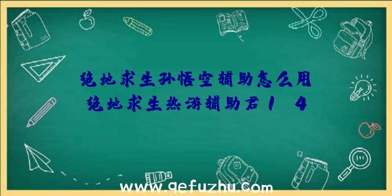 「绝地求生孙悟空辅助怎么用」|绝地求生热游辅助君1.4